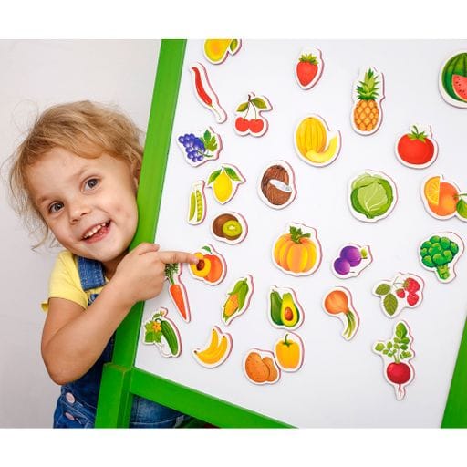 Набор магнитов Vladi Toys Мой маленький мир. Фрукты, овощи, от 3 лет, 14 деталей, 13*7*21 см (VT3106-11)