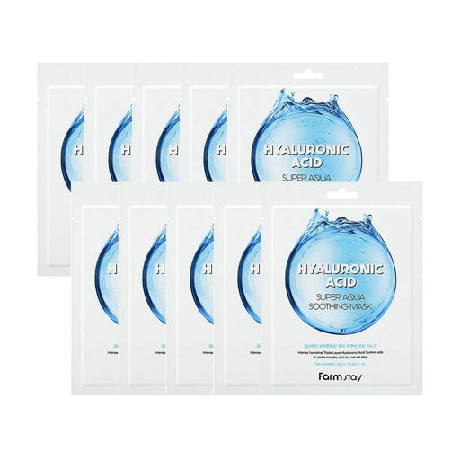 Уценка! Тканевая маска для лица FarmStay Hyaluronic Acid Super Aqua Soothing Mask с гиалуроновой кислотой, 10*25 мл