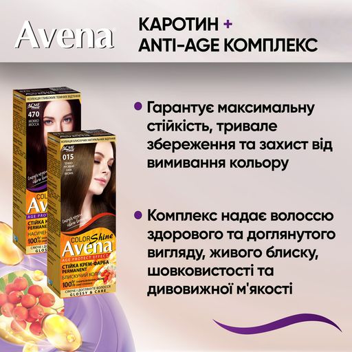 Cтойкая крем-краска для волос Acme Color Avena Shine Color, 133 мл