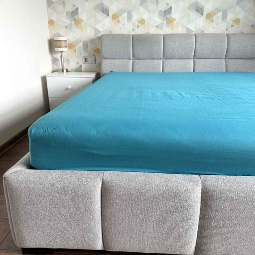 Простынь на резинке 160х200 см голубая Микрофибра Ananasko PM24 (889548)