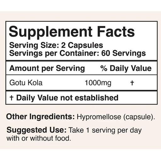 Комплекс для профілактики тиску та кровообігу Double Wood Gotu Kola 500 mg 120 Caps (889760)