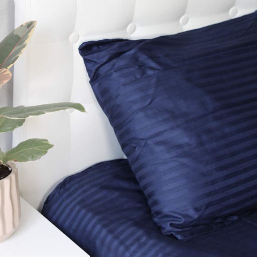 Комплект постельного белья SoundSleep Stripe Sense Dark Blue сатин-страйп евро 200х220 см темно-синий (94131376) (890160)