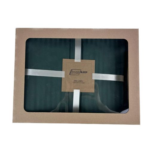 Комплект постельного белья SoundSleep Stripe Dark Green сатин-страйп евро 200х220 см темно-зеленый (2251736517012) (890166)