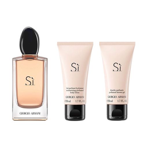Парфюмированный набор женский Giorgio Armani Si Set (парфюмированная вода, 100 мл + гель для душа, 50 мл + лосьон, 50 мл)