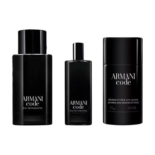 Парфюмированный набор мужской Giorgio Armani Armani Code (туалетная вода, 75 мл + дезодорант, 75 г + туалетная вода, 15 мл)