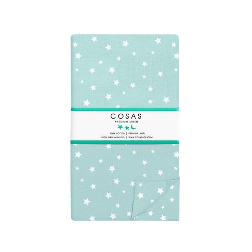 Простирадло на резинці в дитяче ліжечко 60х120 MINT STARFALL COSAS (4822052096574) (893103)