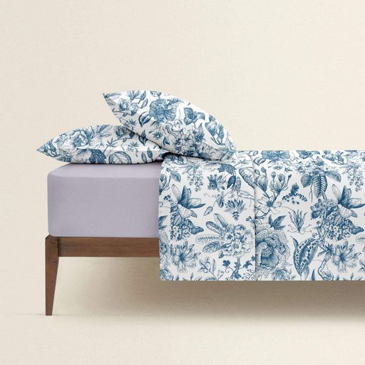 Євро постільна білизна з простирадлом на резинці SWEDISH FLORAL COSAS (4822052267998) (896156)