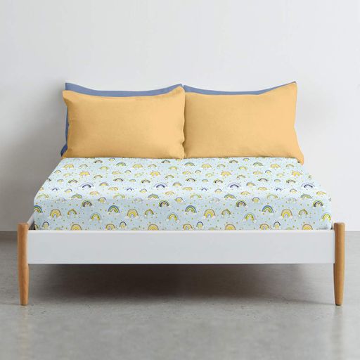 Простирадло на резинці 80х190х25 RAINBOW STAR BLUE COSAS (4822052272091) (899770)
