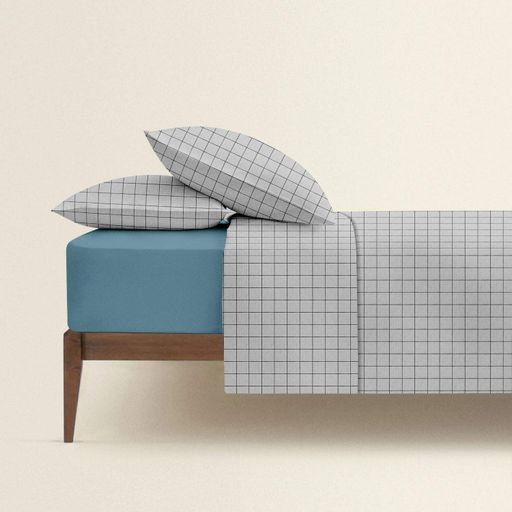 Постільна білизна з простирадлом на резинці GREY GEOMETRY CS1 COSAS