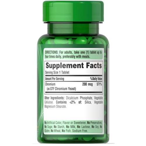 Микроэлемент Хром Puritan's Pride GTF Chromium 200 mcg 100 Tabs (902883)