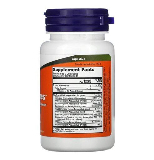Травні ферменти NOW Foods ChewyZymes 90 Chewables (902892)