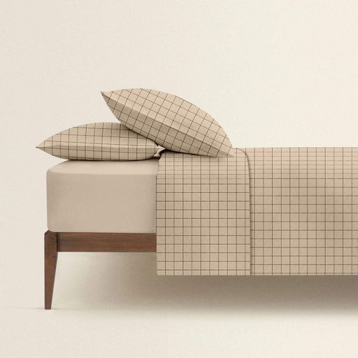 Постільна білизна з простирадлом на резинці BEIGE GEOMETRY COSAS