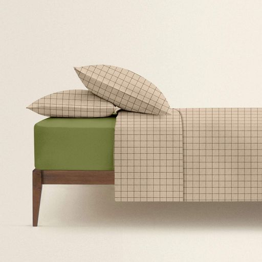 Постільна білизна з простирадлом на резинці BEIGE GEOMETRY CS2 COSAS