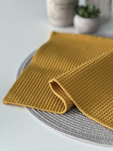 Вафельний рушник Ideal Textile 70х140 см 240 г/м2 (56860827) Гірчичний (903553)