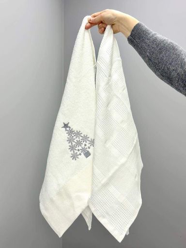 Подарочный набор полотенец Ideal Textile с вышивкой елочка 50х90 см 2 шт (56860961) (903591)