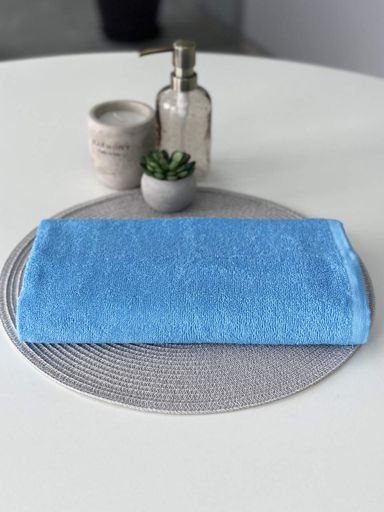 Рушник однотонний Ideal Textile 50х90 см 400 г/м2 блакитний (56860993) (904989)