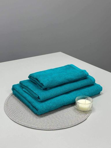 Рушник однотонний Ideal Textile 40х70 см 400 г/м2 бірюзовий (56860995) (904991)