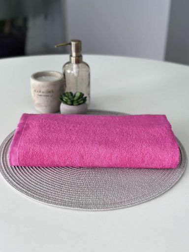 Комплект полотенец однотонных Ideal Textile 50х90см + 70х140см 400 г/м2 (56860932) Рожевий (904995)