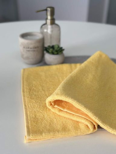 Комплект рушників Ideal Textile однотонних  50х90см + 70х140см 400 г/м2 (56860932) Жовтий (904997)