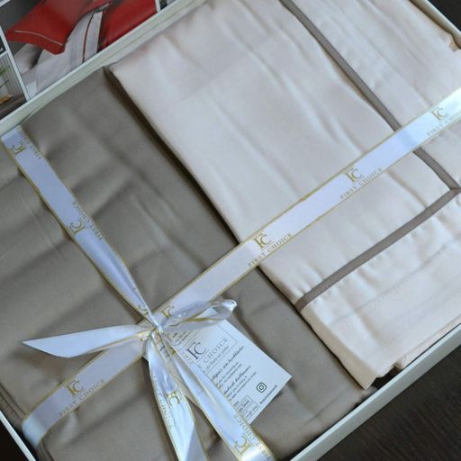 Постільна білизна First Choice сатин Deluxe Serenity ivory-mink євро (906438)