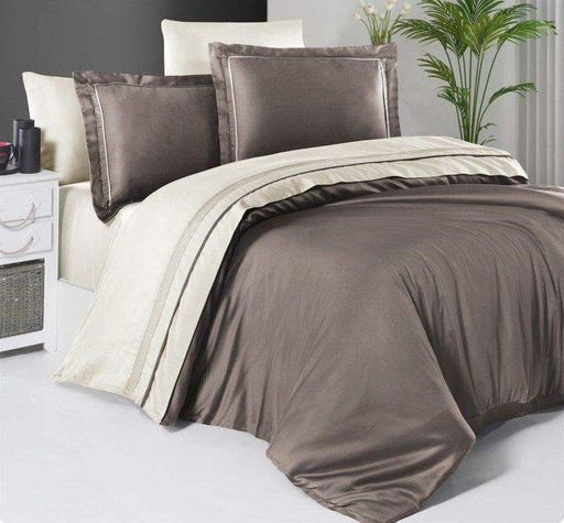 Постельное белье First Choice сатин Deluxe Serenity mink-cream евро (906440)