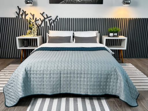 Покрывало ArCloud Romb Grey/Indian Teal стеганное двустороннее 200x220 евро (907929)