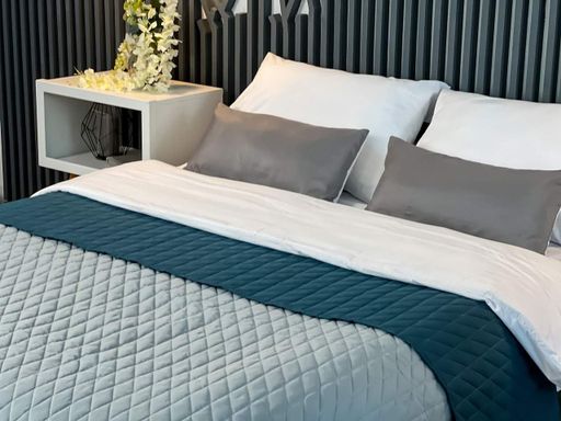 Покрывало ArCloud Romb Grey/Indian Teal стеганное двустороннее 200x220 евро (907929)
