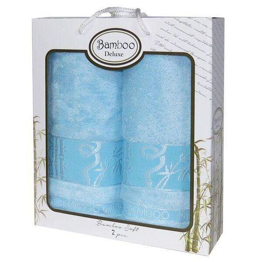 Набор полотенец Gursan Bamboo Royal Blue (50x90+70x140) в коробке (908004)