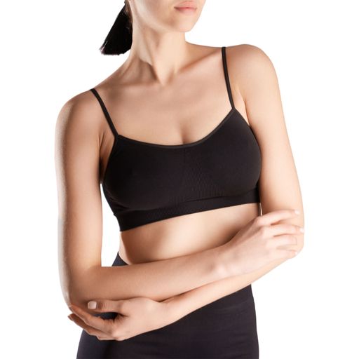 Бесшовный топ женский Siela Cami Top на тонких бретелях, Black