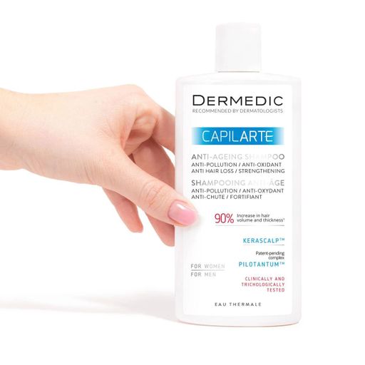 Антивіковий шампунь Dermedic Capilarte Anti-Ageing Shampoo для волосся з ознаками старіння волосяних фолікулів і стрижнів, 300 мл