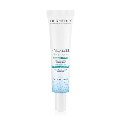 Ультразволожувальний заспокійливий крем для обличчя Dermedic Normacne Ultra-Moіsturising Soothing Cream для шкіри схильної до акне, 40 мл