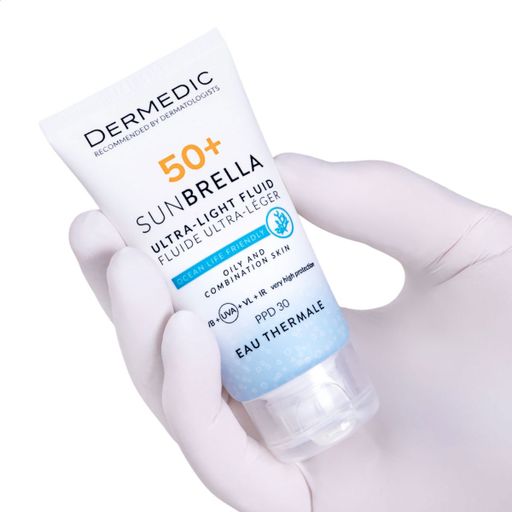 Ультралегкий сонцезахисний флюїд Dermedic Sunbrella Ultra-Light Fluid, SPF 50+, для жирної та комбінованої шкіри, 40 мл