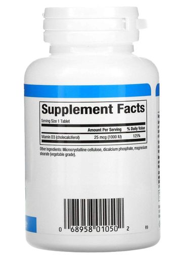 Витамин D Natural Factors Vitamin D3 1000 IU 25 mcg 180 Tabs (914141)