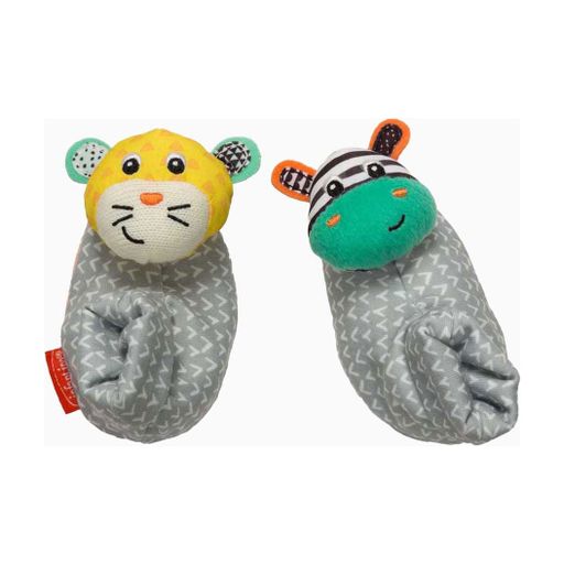 Шкарпетки-брязкальця Infantino Зебра та тигр, 14*6*20 см, від народження (206893I)