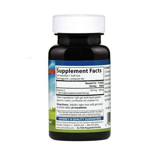 Вітамін E Carlson Labs E-Gems 200IU 90 Soft Gels CAR-00320 (920033)