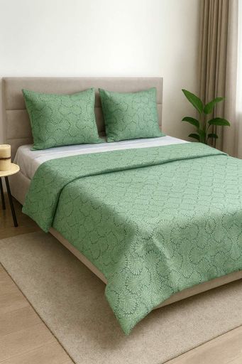 Комплект постельного белья Ecotton полуторный 150х215 см зелёный (21213АВ) (922759)
