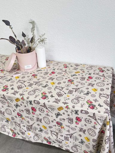 Скатерть Ecotton 150х200 см хлопковая из рогожки бежева Мадам Париж (922823)