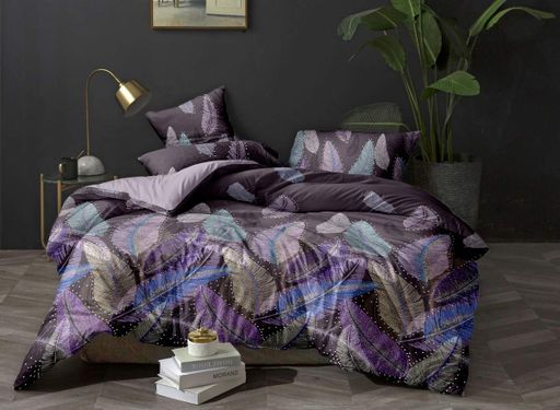 Комплект постільної білизни Ecotton Євро 210х220 см Перинка фіолетовий (20098АВ) (922853)