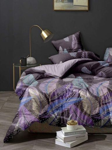 Комплект постільної білизни Ecotton Євро 210х220 см Перинка фіолетовий (20098АВ) (922853)