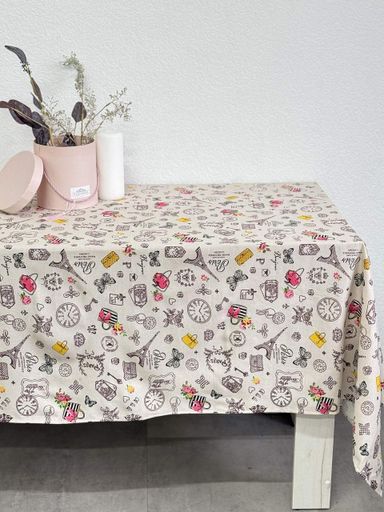 Скатертина Ecotton 150х220 см бавовняна з рогожки бежева Мадам (922872)