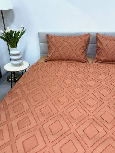 Комплект постельного белья Ecotton Jaquard двуспальный Евро 210х215 см Orange (922949)