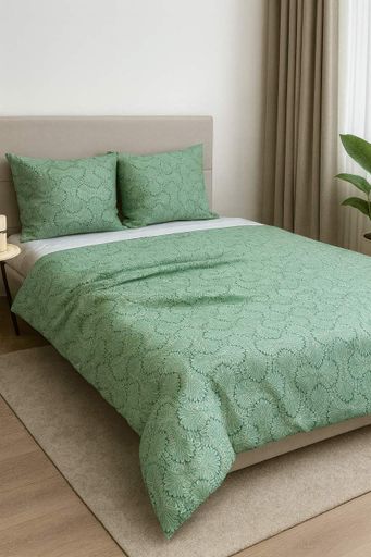 Комплект постільної білизни Ecotton двоспальний 180х215 см зелений (21213АВ) (923129)