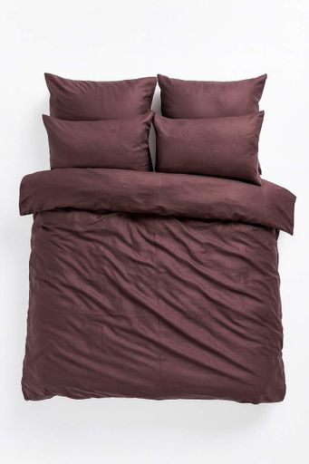 Комплект постільної білизни Ecotton двоспальний 180х215 см однотонний коричневий Potting (923142)