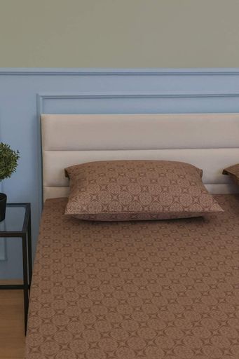 Комплект постільної білизни Ecotton двоспальний 180х215 см Пір'я коричневий (20094АВ) (923160)