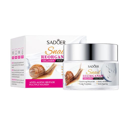Крем для обличчя Sadoer Snail Reorganize Collagen Face Cream з колагеном та екстрактом слизу равлика, 50 г