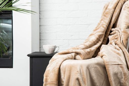 Плед Ecotton 200х220 см з мікрофібри Well Soft бежевий (Beige) (924875)