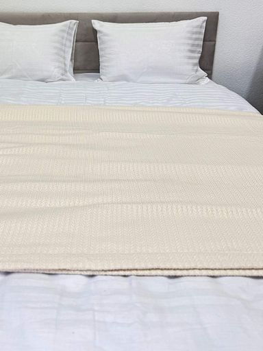 Покривало Ecotton Pique 240х230 см натуральне бежевий Beige в крафтовій подарунковій коробці (924894)