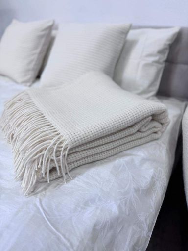 Плед Vladi 170х210 см шерстяной 100% Новозеландский белый 04111 White (924896)
