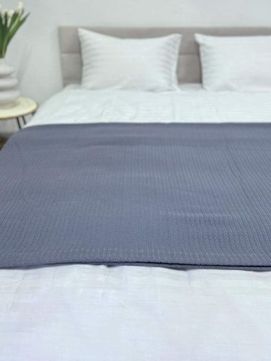 Покривало Ecotton Pique 240х230 см натуральне сіре Grey в крафтовій подарунковій коробці (925012)