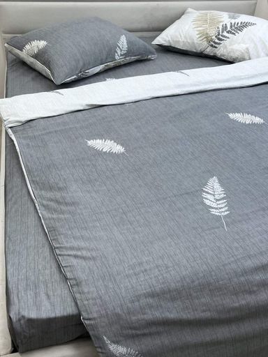 Комплект постельного белья Ecotton двухспальный Семейный 150х215 см серый Папоротник (21007АВ) (925056)